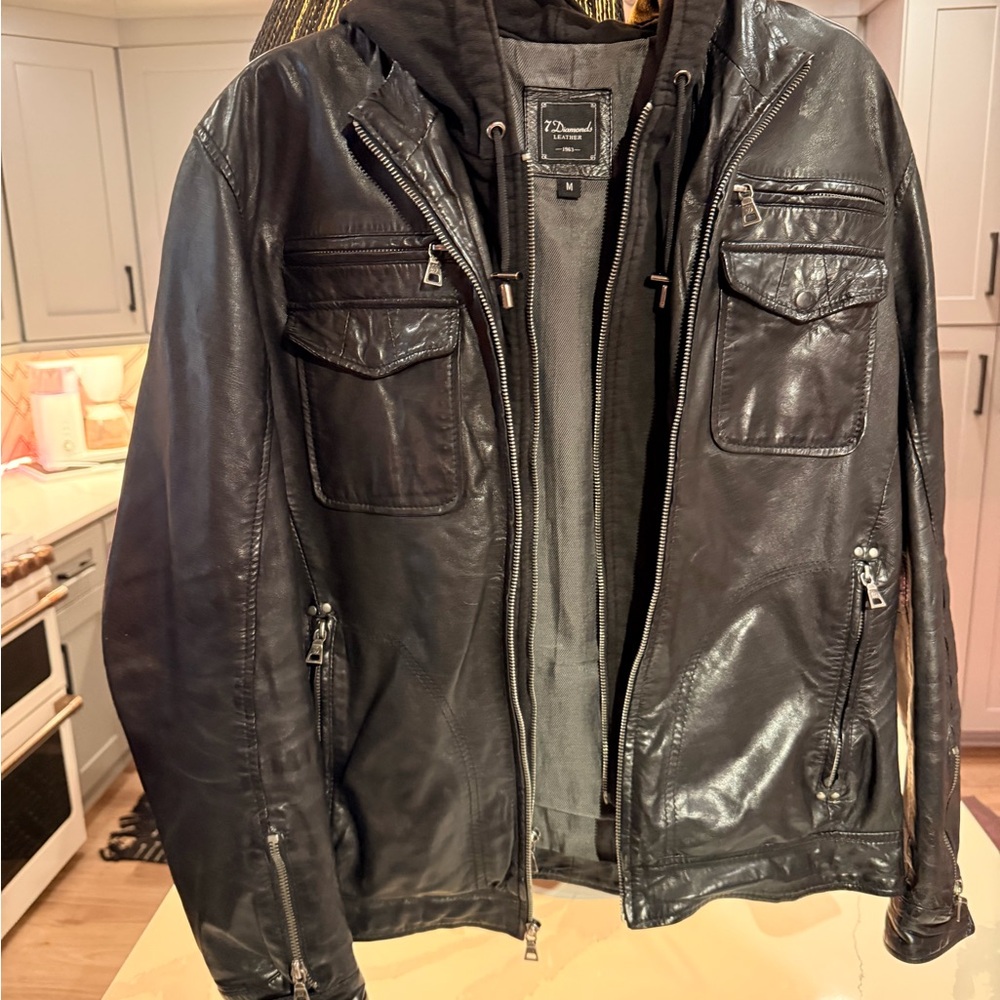7 Diamonds Leather Moto Jacket